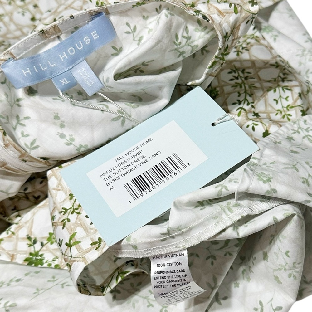 Hill House White and Sage Floral Mini Dress - Picture 12 of 12
